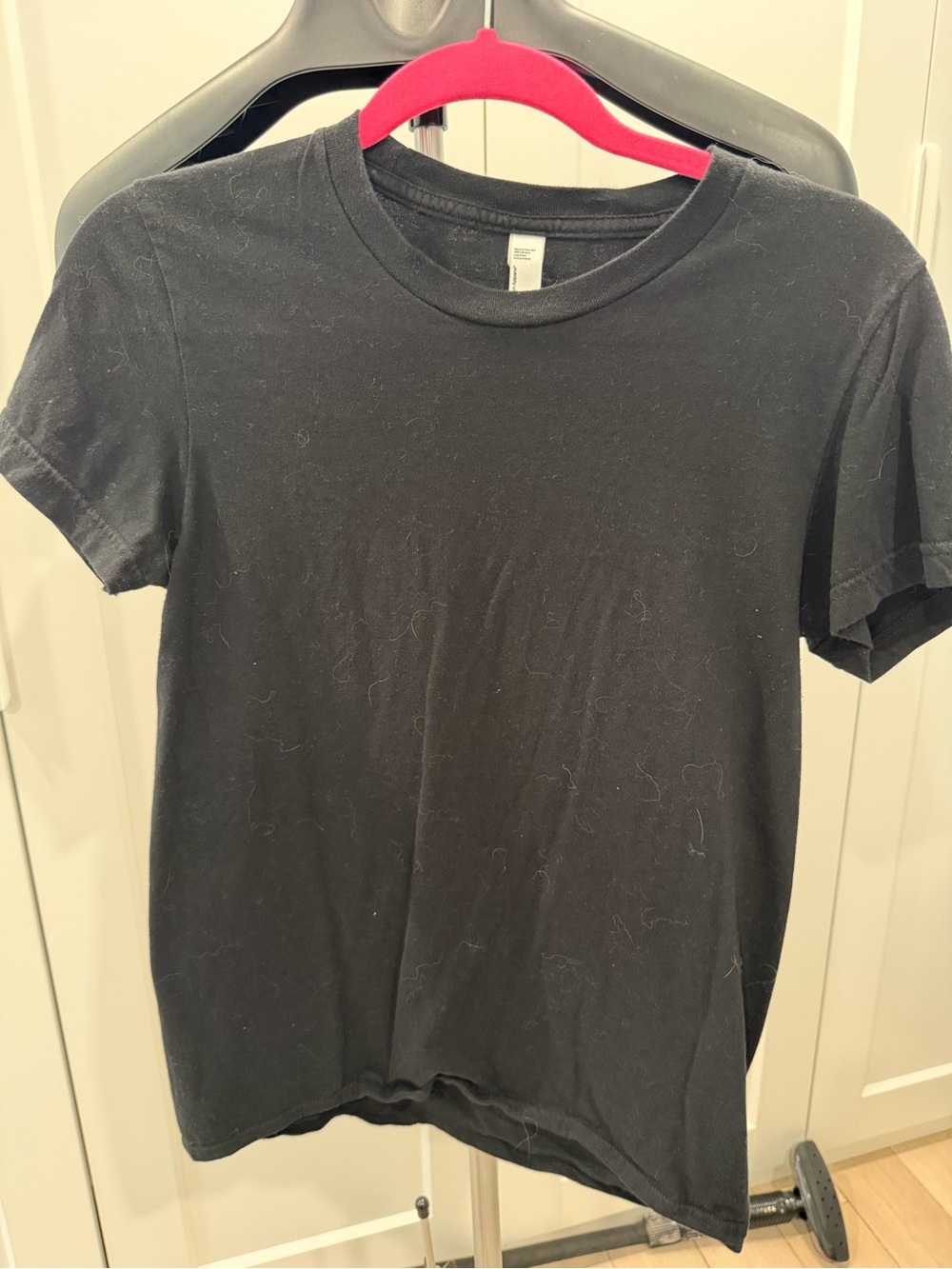 American Apparel Black Short Sleeve Fitted Crew Neck T-Shirt